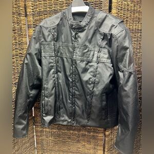 Fulmer- Men's Classic Black Motorcycle Jacket-‎ Large